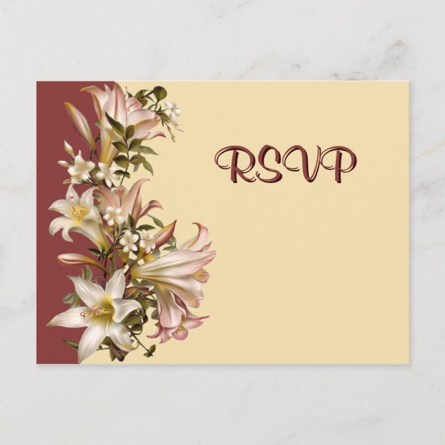 Invitación Postal RSVP de Boda Vintage (Anverso)