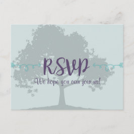 Invitación Postal RSVP de bodas de menta de lavanda