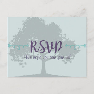 Invitación Postal RSVP de bodas de menta de lavanda