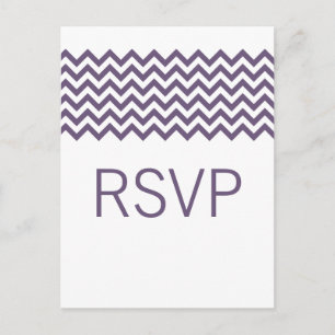 Invitación Postal RSVP de chevron simple púrpura