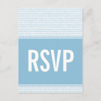 Postal RSVP de código binario de Moda geek, azul