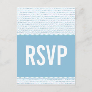 Invitación Postal RSVP de código binario de Moda geek, azul