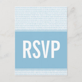 Invitación Postal RSVP de código binario de Moda geek, azul