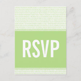 Invitación Postal RSVP de código binario de Moda geek, verde