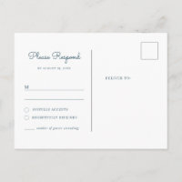 Postal Rsvp de color rosa y azul