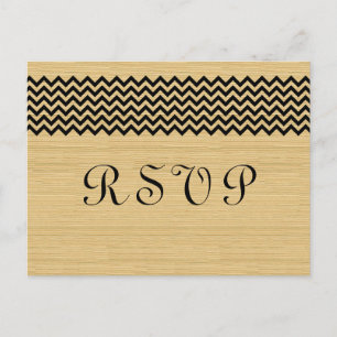 Invitación Postal RSVP de Ebony Rustic Chevron