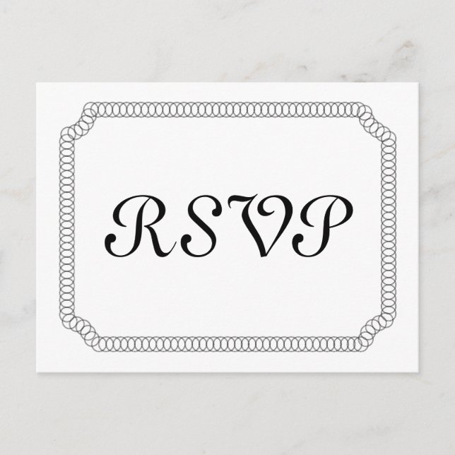 Invitación Postal RSVP de entradas rodeadas de Ebony (Anverso)