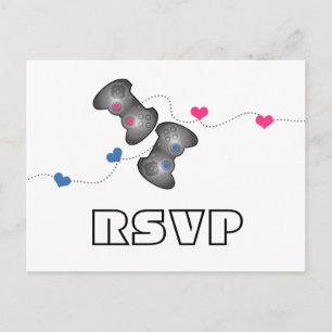 Invitación Postal RSVP de Geeky Gamers