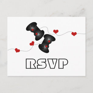 Invitación Postal RSVP de Geeky Gamers (Oscuro)