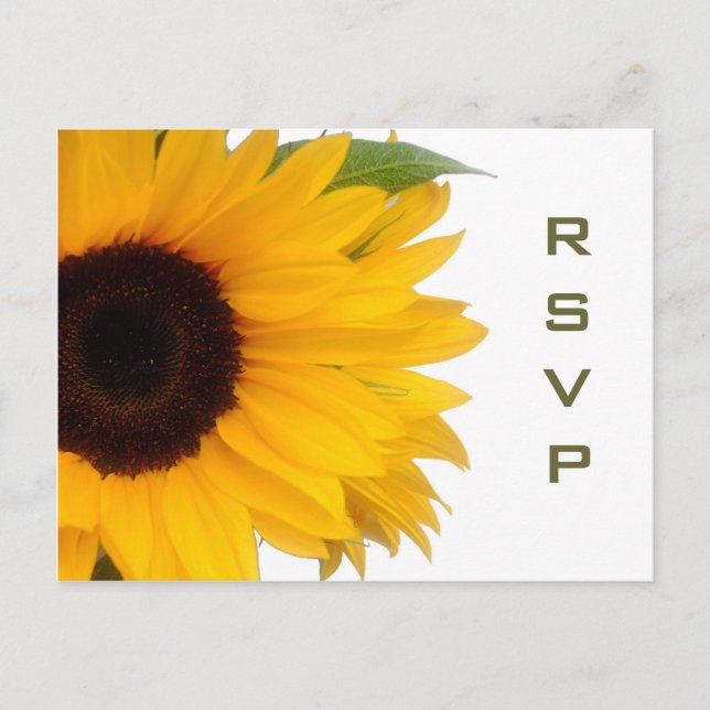Invitación Postal RSVP de girasol (Anverso)