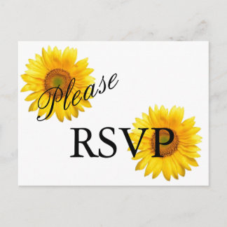 Invitación Postal RSVP de girasol