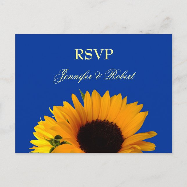 Invitación Postal RSVP de girasol (Anverso)