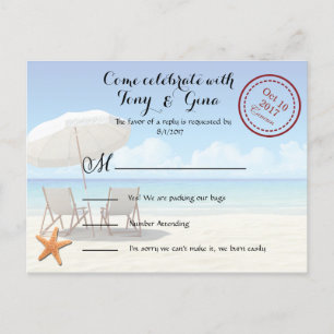 Invitación Postal RSVP de la boda de destino de Cancún