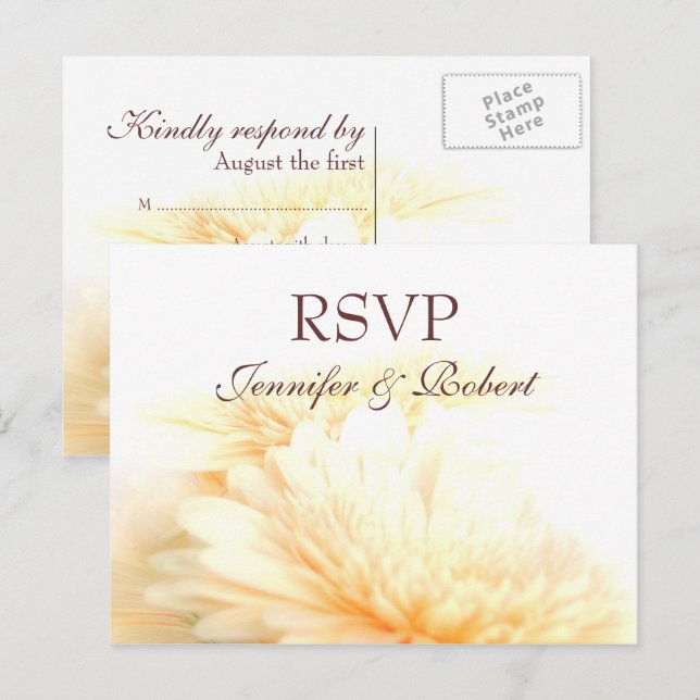 Invitación Postal RSVP de la boda de oro (Anverso / Reverso)