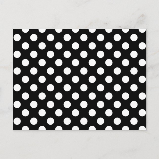Invitación Postal RSVP de la boda de puntos de polka blanco y (Anverso)