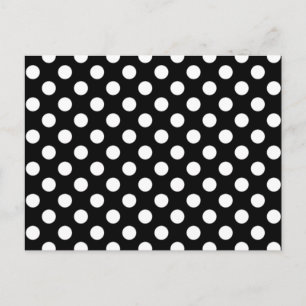 Invitación Postal RSVP de la boda de puntos de polka blanco y