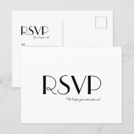 Invitación Postal RSVP de la boda minimalista de Art Deco Mod