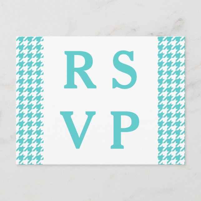 Invitación Postal RSVP de la boda turquesa de gallo (Anverso)