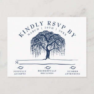 Invitación Postal RSVP de la moderna Marina de árbol salvaje 