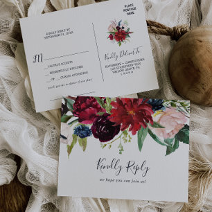 Invitación Postal RSVP de la petición de canción de Borgoña p