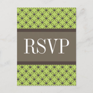 Invitación Postal RSVP de latte verde
