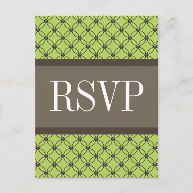 Invitación Postal RSVP de latte verde (Anverso)