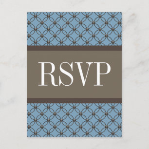Invitación Postal RSVP de ligereza azul