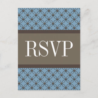 Invitación Postal RSVP de ligereza azul