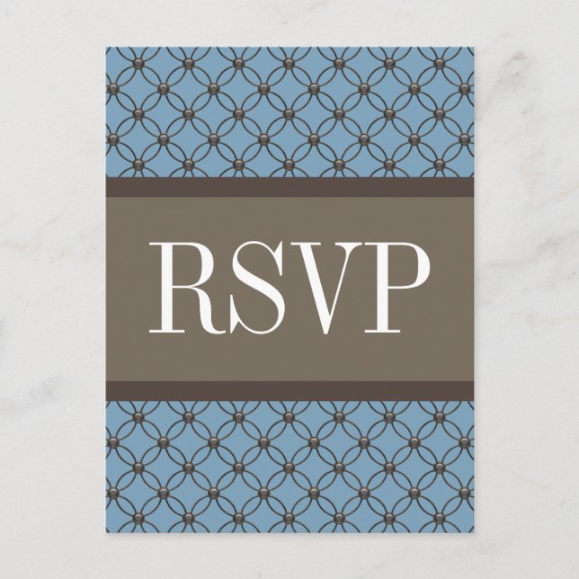 Invitación Postal RSVP de ligereza azul (Anverso)