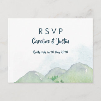 Invitación Postal RSVP de Misty Mountains