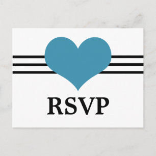 Invitación Postal RSVP de Mod Heart, azul