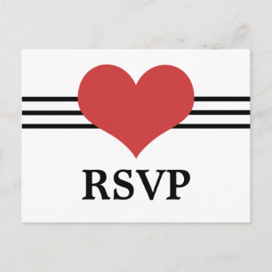Invitación Postal RSVP de Mod Heart, rojo