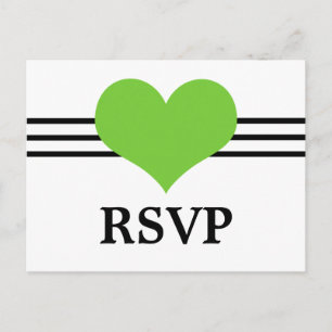 Invitación Postal RSVP de Mod Heart, verde