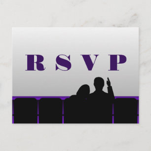 Invitación Postal RSVP de Movie Theater, púrpura