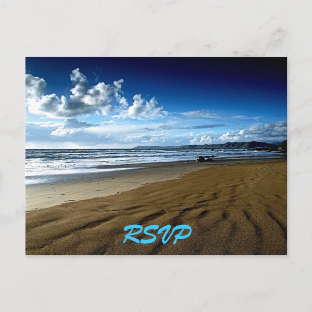 Invitación Postal RSVP de playa (Anverso)