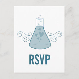 Invitación Postal RSVP de química dulce azul