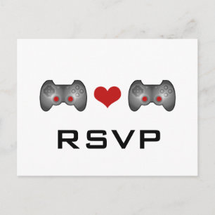 Invitación Postal RSVP de Red Cute Gamer