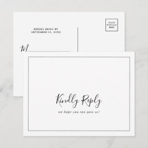 Invitación Postal RSVP de solicitud de canción minimalista