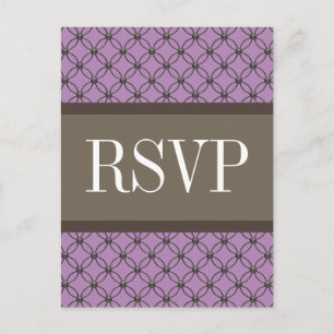 Invitación Postal RSVP de Violet Fancy Lattice