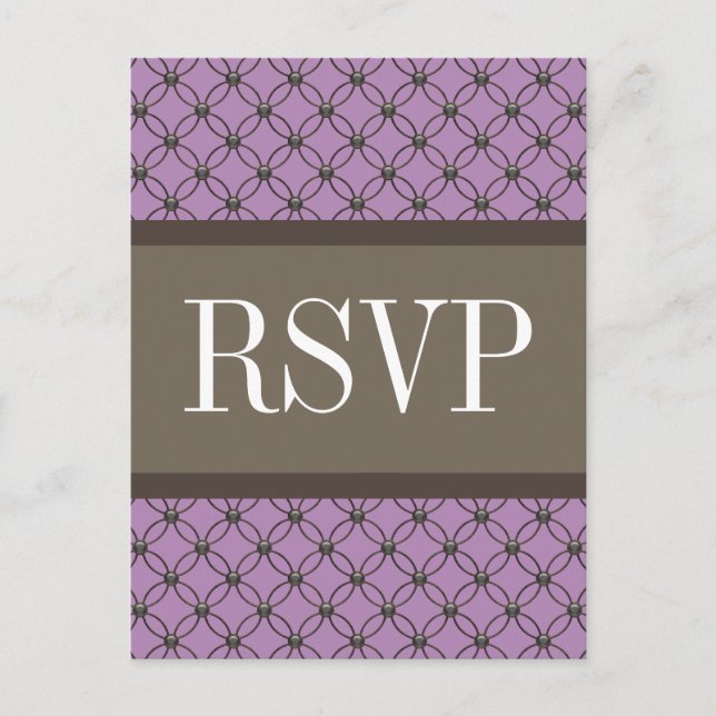 Invitación Postal RSVP de Violet Fancy Lattice (Anverso)