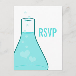 Invitación Postal RSVP de Whimsical Beaker, Aqua