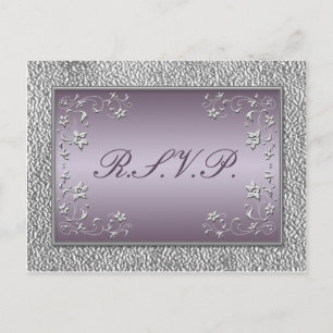 Invitación Postal RSVP floral de plumas y aguas