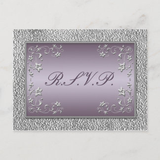 Invitación Postal RSVP floral de plumas y aguas