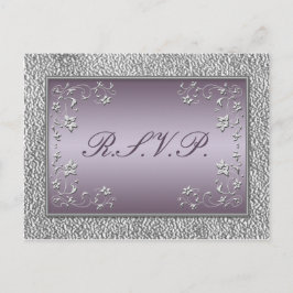 Invitación Postal RSVP floral de plumas y aguas