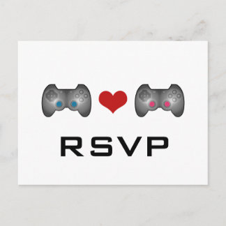 Invitación Postal RSVP para jugador de Cute Rosa Azul