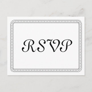 Invitación Postal RSVP redondeada de Ebony
