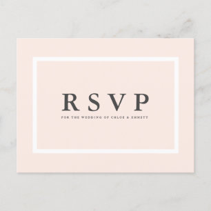 Invitación Postal RSVP rosa Rubor con opciones de comida