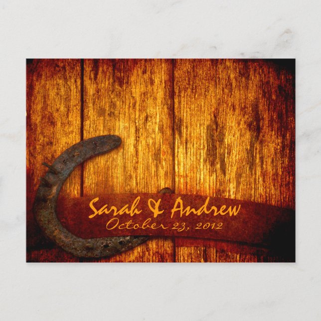 Invitación Postal RSVP RSVP de boda de herradura rusa (Anverso)