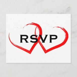 Invitación Postal RSVP RSVP de pincel rojo