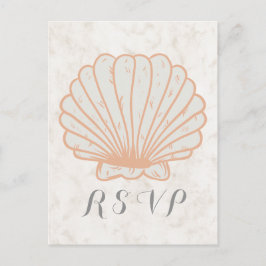 Invitación Postal RSVP Rústica de la boda de la naranja en la